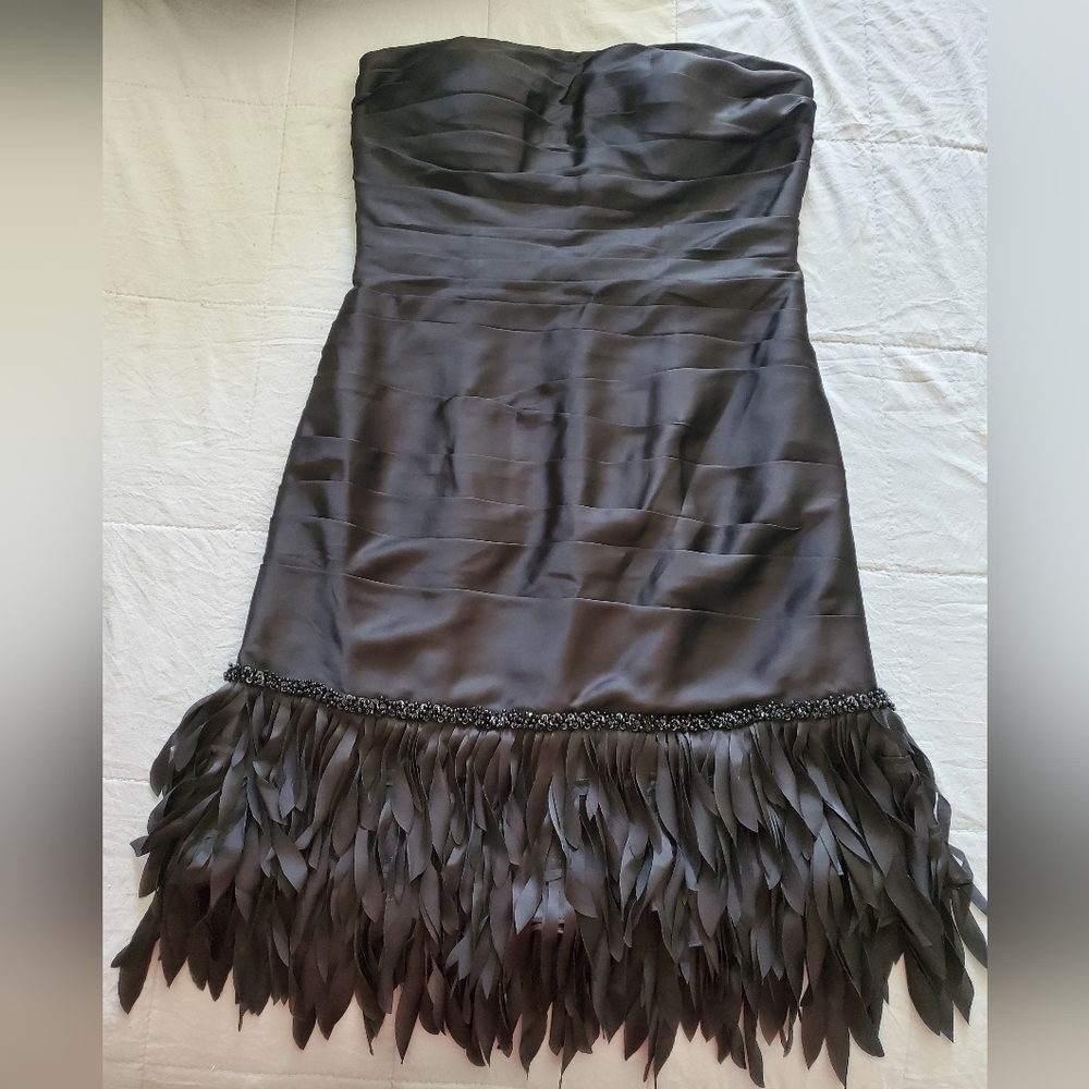 JS collection black strapless dress size 4